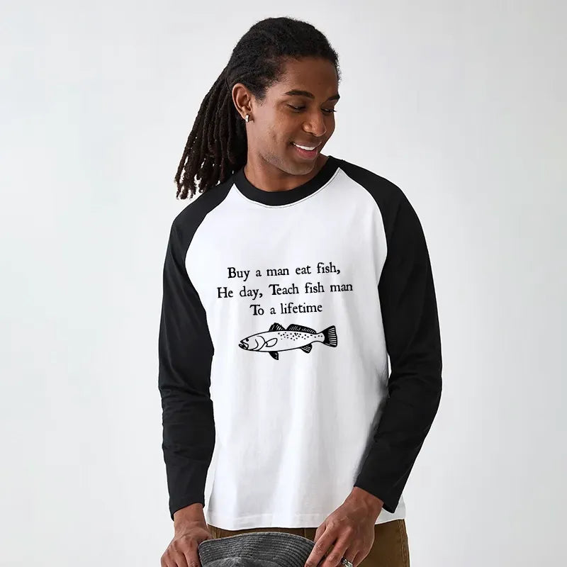 man eat fish meme shirt for men