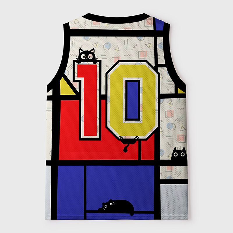 Kyoto-Lion Abstract Art Cat Mesh Tank Top