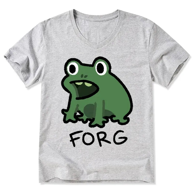 Kyoto-Lion Funny Forg Japan V-Neck Classic T-Shirt