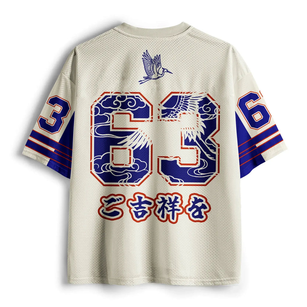 japanese zen crane mesh jersey daily wear