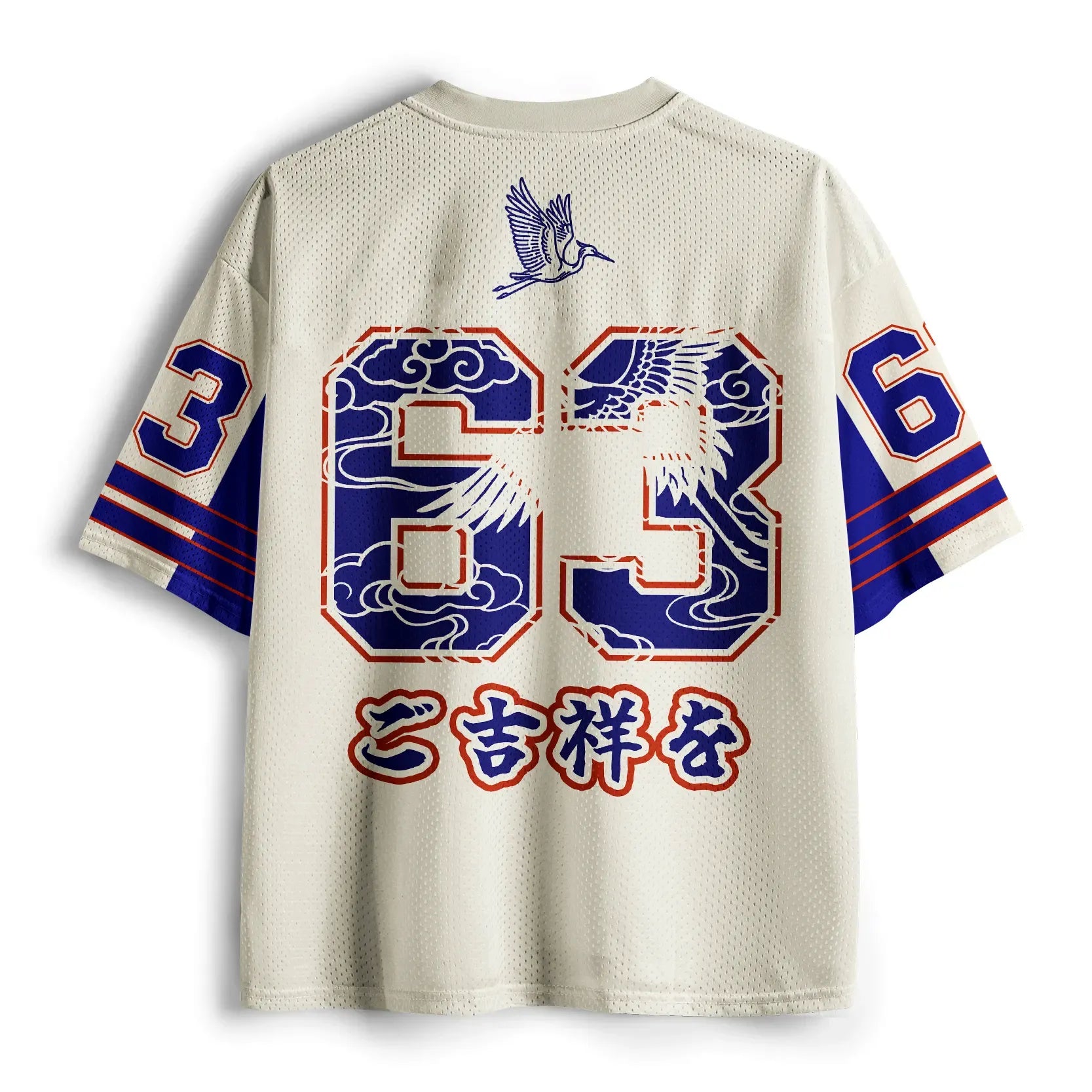 japanese zen crane mesh jersey daily wear