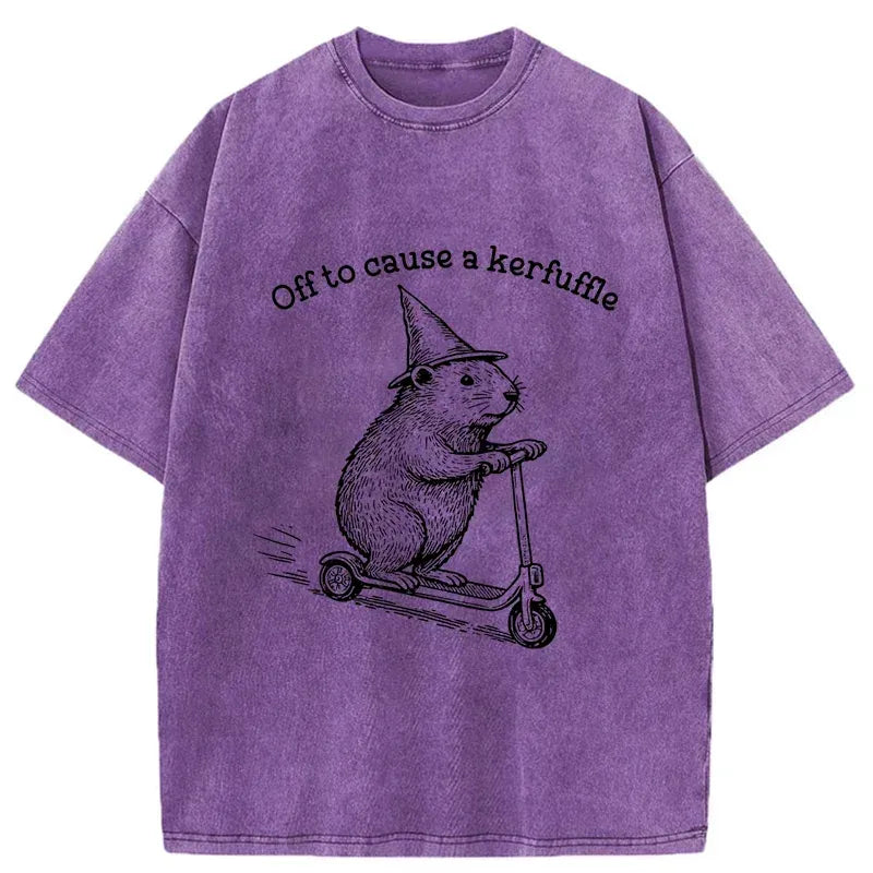 Washed Groundhog T-Shirt for Daily Wear