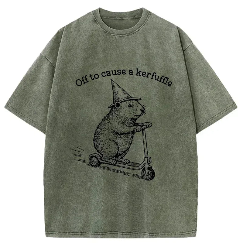 Japanese Style T-Shirt with Groundhog Print