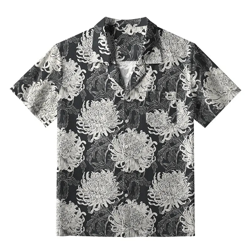 Traditional Japanese Hawaiian Shirt for Streetwear
