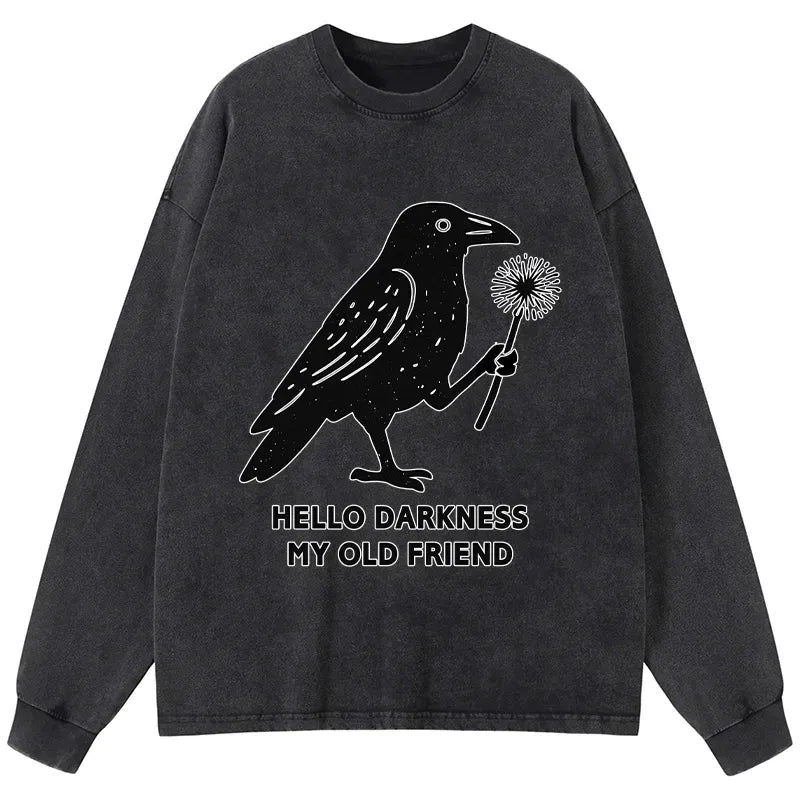 Kyoto-Lion My Old Friend The Crow Washed Long Sleeve T-Shirt