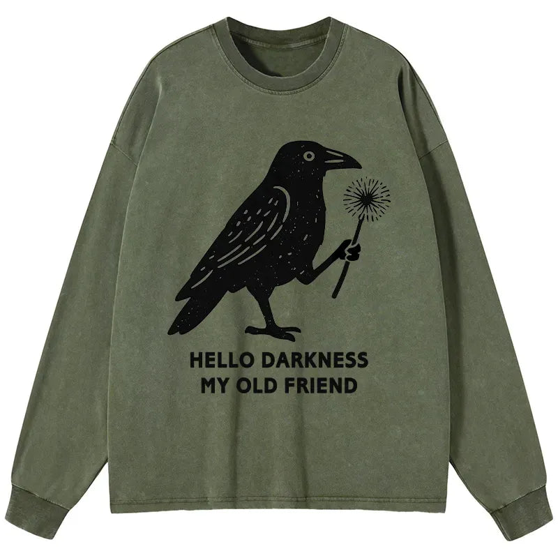 Kyoto-Lion My Old Friend The Crow Washed Long Sleeve T-Shirt