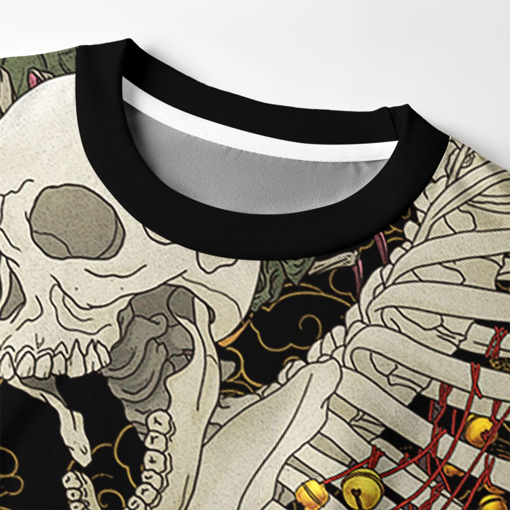 Kyoto-Lion Japanese Yokai And Skeletons Eco-Friendly Long Sleeve T-Shirt
