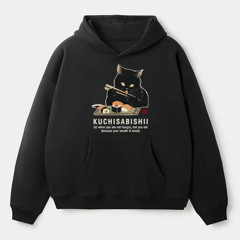 vintage kyoto cat pullover hoodie