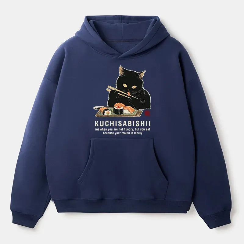 japanese cat fleece hoodie for daily wear