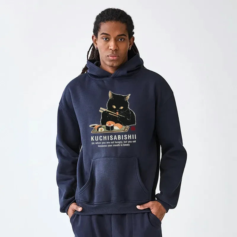 vintage kyoto cat pullover hoodie