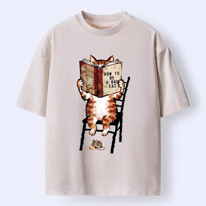 Washed Bad Cat Tee for Streetwear