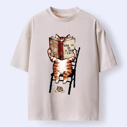 Washed Bad Cat Tee for Streetwear