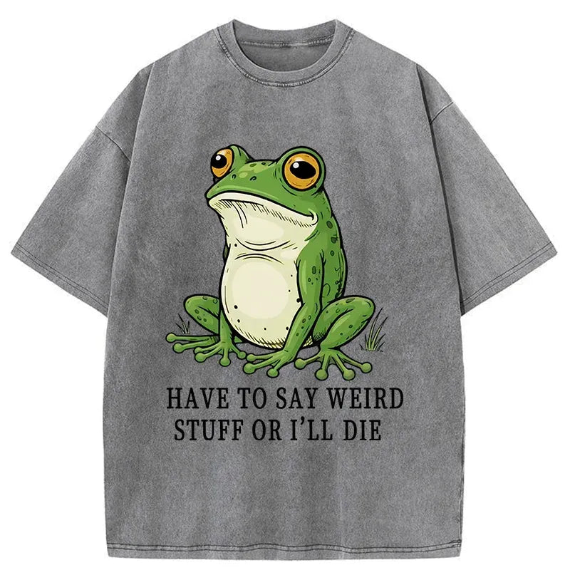 Kyoto-Lion Strange Frog Washed T-Shirt