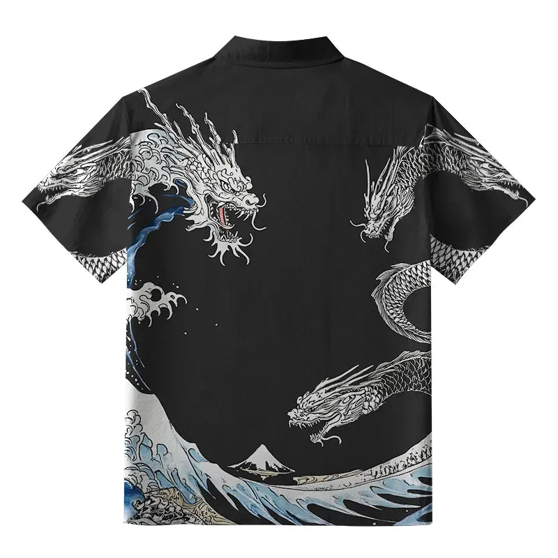 Ukiyo-e Button-up Shirt Summer Style