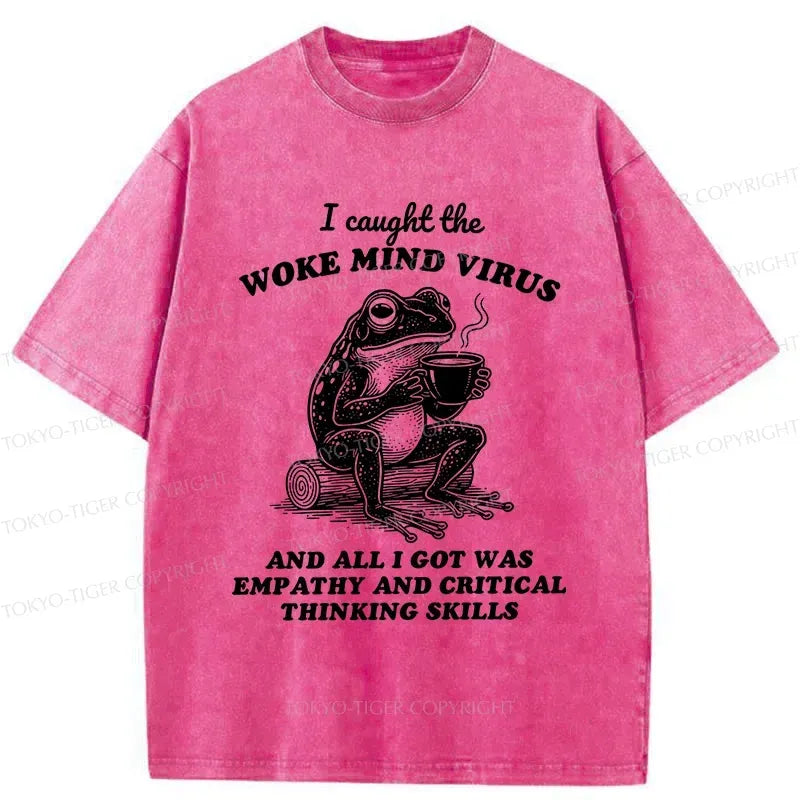 Kyoto-Lion Awakened Thinking Virus Frog Washed T-Shirt