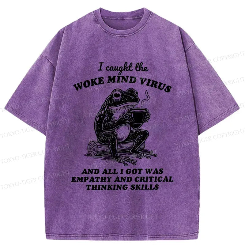 Unisex Washed Frog T-Shirt for Casual