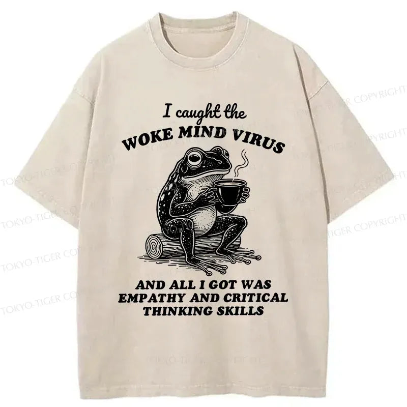 Japanese Frog Washed T-Shirt for Summer