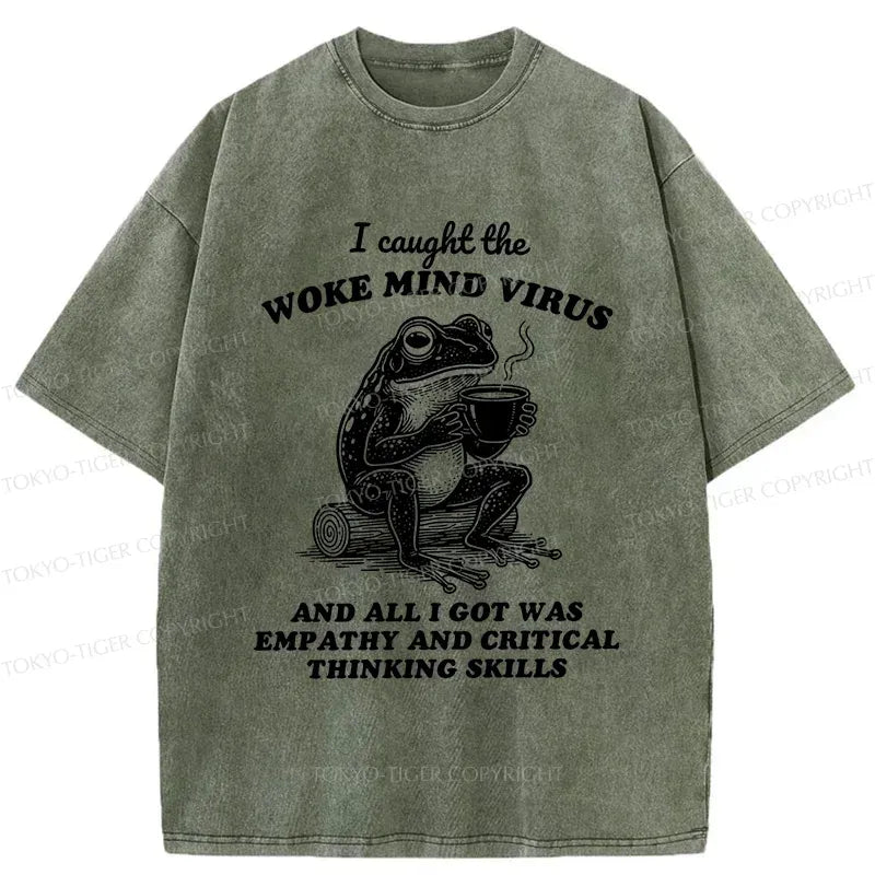 Japanese Frog Washed T-Shirt for Summer