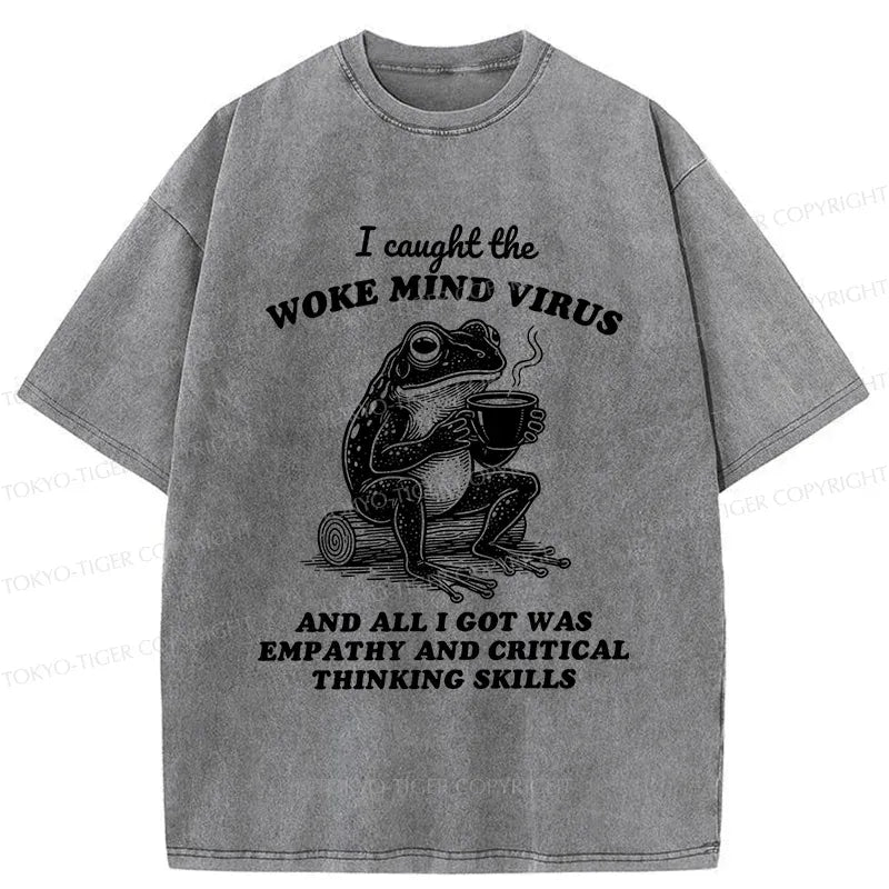 Unisex Washed Frog T-Shirt for Casual