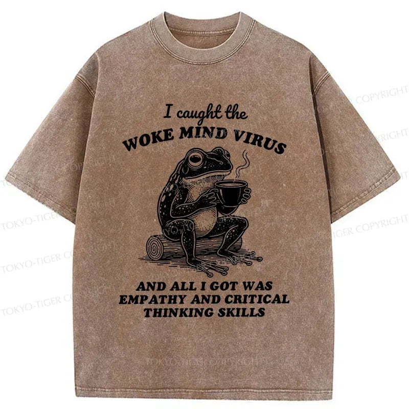 Unisex Washed Frog T-Shirt for Casual