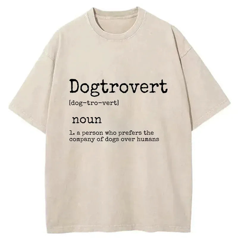 Kyoto-Lion Dogtrovert Funny Washed T-Shirt