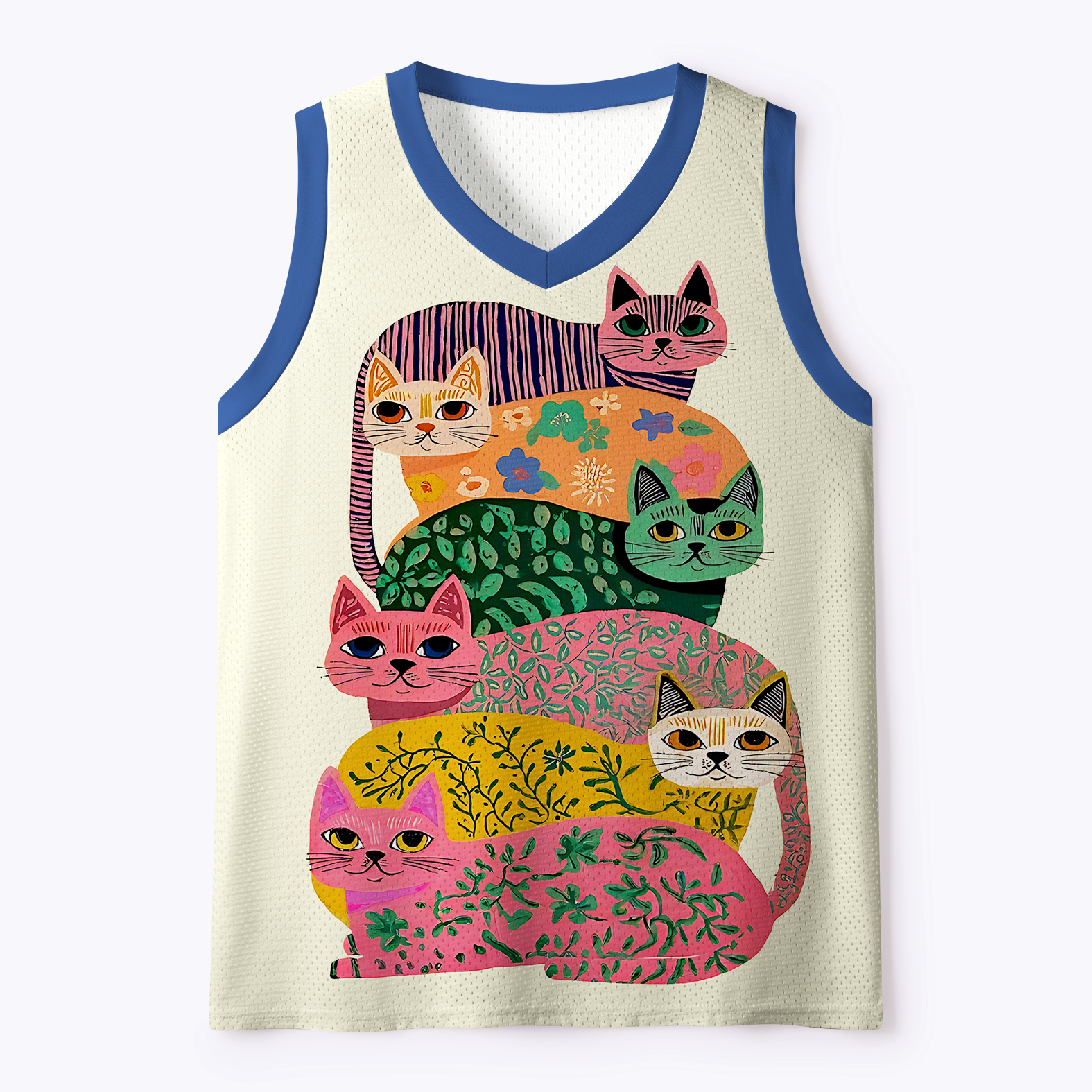 Japanese Cat Mesh Tank Top for Summer