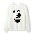 Cat Eats Ramen Waffle Sweatshirt