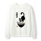 Cat Eats Ramen Waffle Sweatshirt