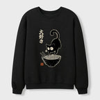 Cat Eats Ramen Waffle Sweatshirt
