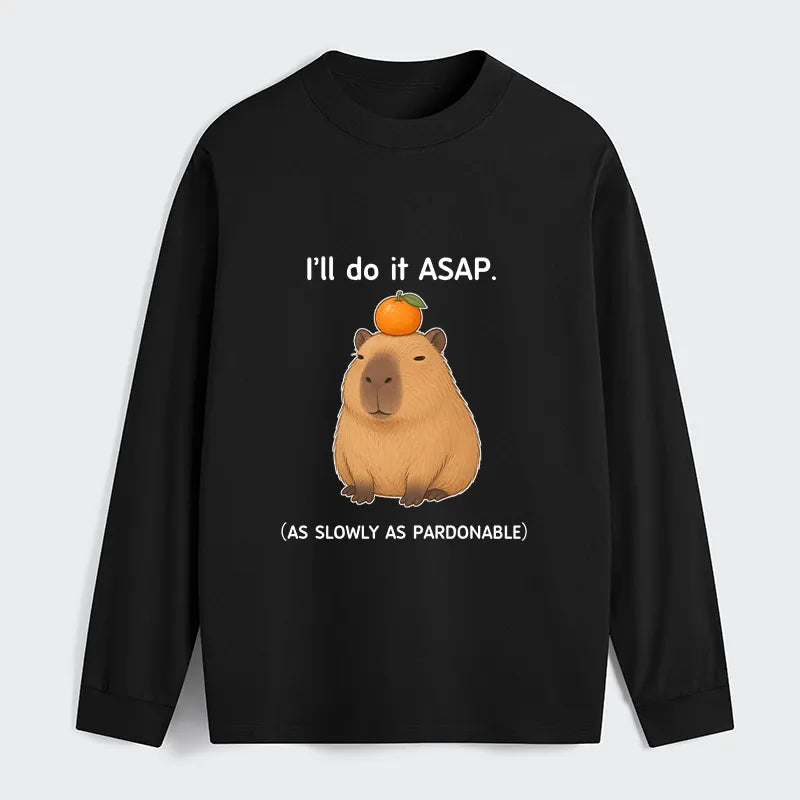 Kyoto-Lion Slow Task Capybara Meme Classic Long Sleeve T-Shirt