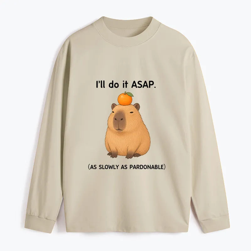 Kyoto-Lion Slow Task Capybara Meme Classic Long Sleeve T-Shirt