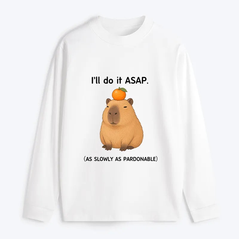 Kyoto-Lion Slow Task Capybara Meme Classic Long Sleeve T-Shirt