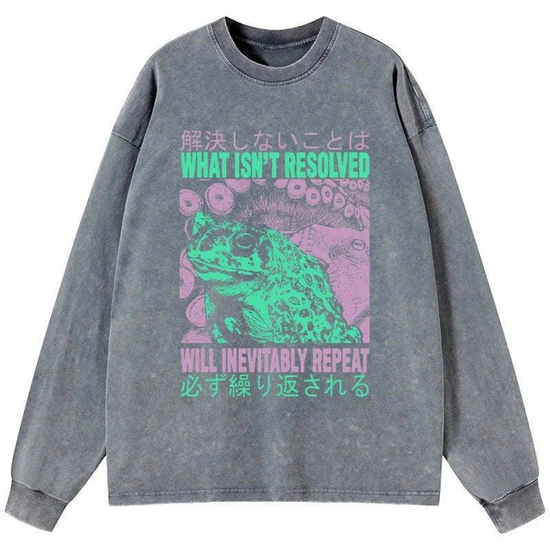 Kyoto-Lion What Ist Resolved Forg Washed Long Sleeve T-Shirt