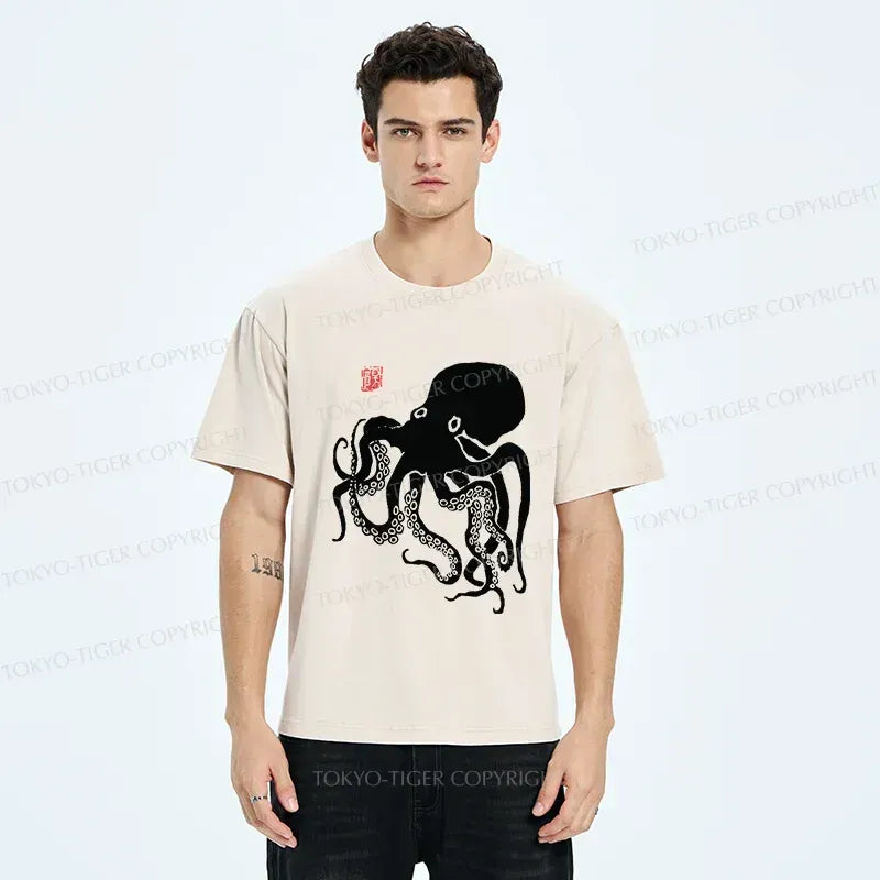 Retro Unisex Octopus T-Shirt for Streetwear