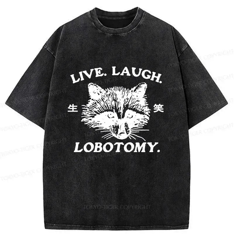 Kyoto-Lion Funny Raccoon Washed T-Shirt