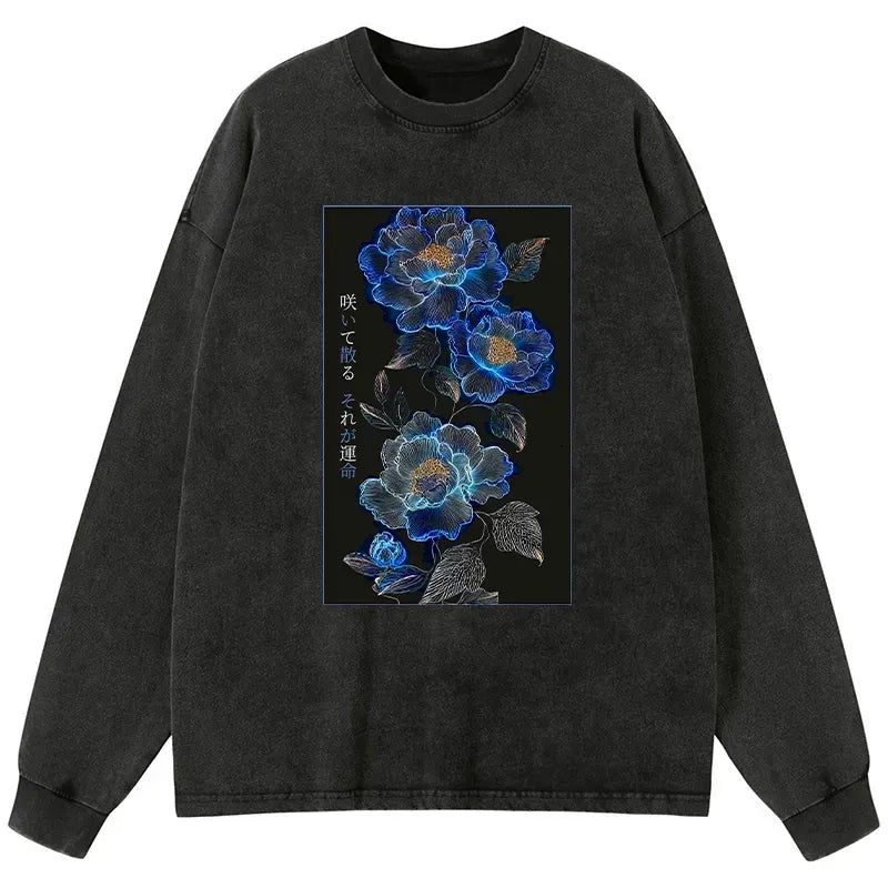 Washed Ukiyo-e T-Shirt for Daily Wear
