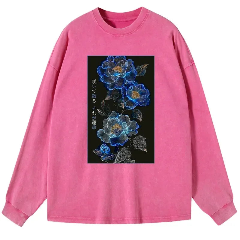 Washed Ukiyo-e T-Shirt for Daily Wear