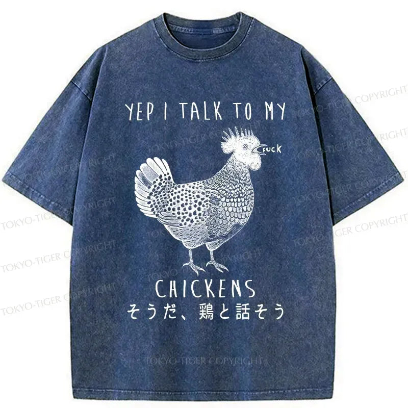 Kyoto-Lion Dirty Talking Chicken Washed T-Shirt