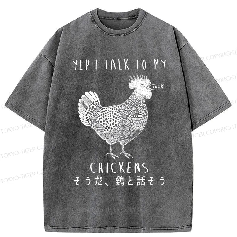 Kyoto-Lion Dirty Talking Chicken Washed T-Shirt