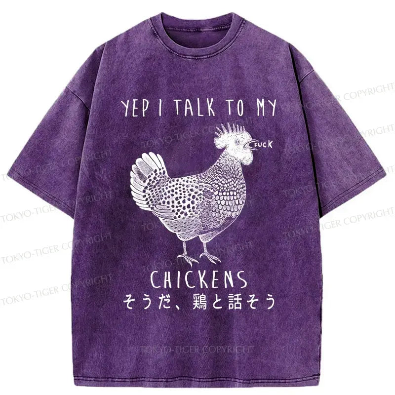 Kyoto-Lion Dirty Talking Chicken Washed T-Shirt