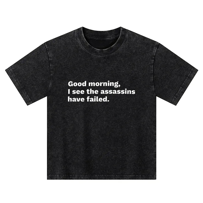 Funny Japanese quote washed t-shirt for kids