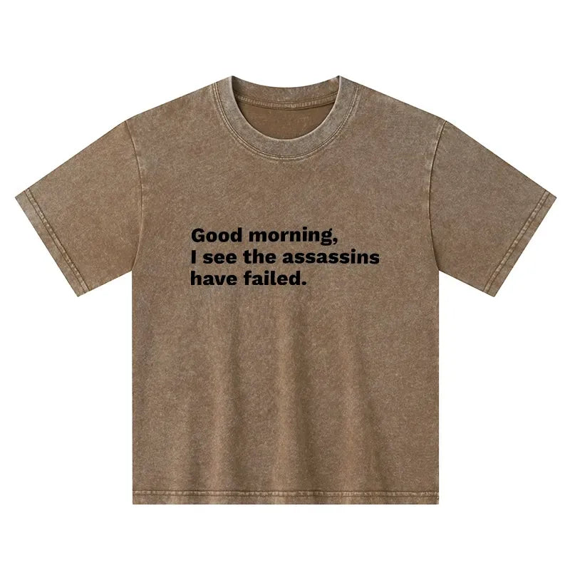 Funny Japanese quote washed t-shirt for kids