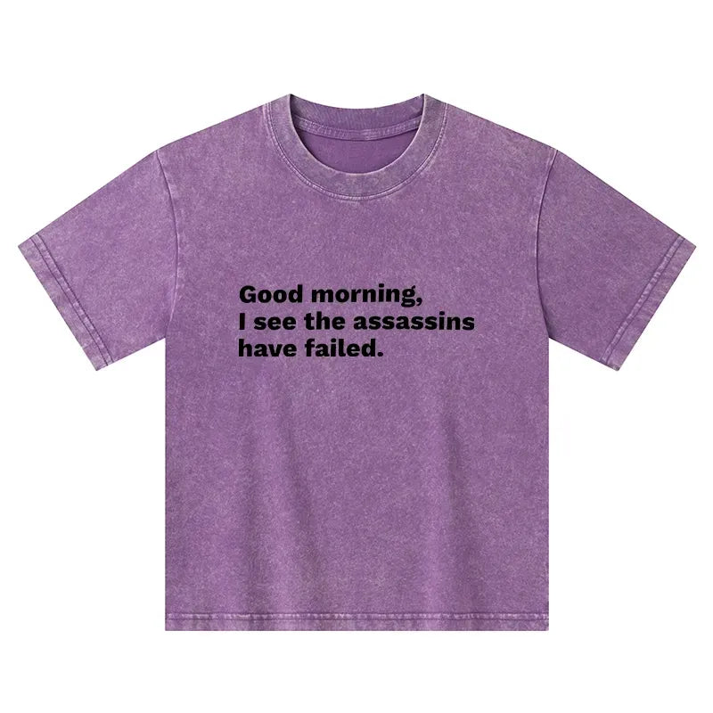 Funny Japanese quote washed t-shirt for kids