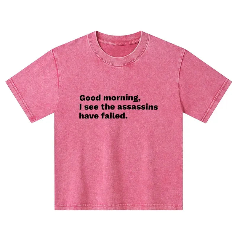 Funny Japanese quote washed t-shirt for kids