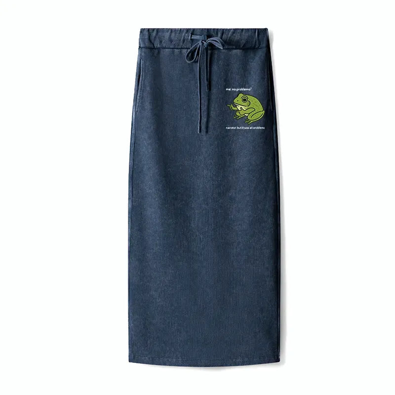 Japanese Vintage Style Washed Terry Skirt