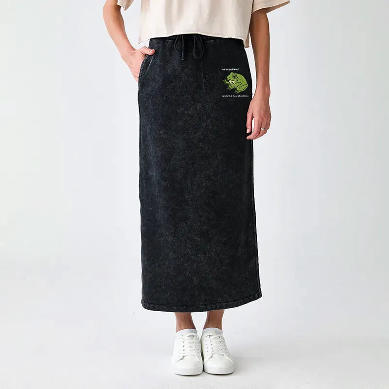 Japanese Vintage Style Washed Terry Skirt