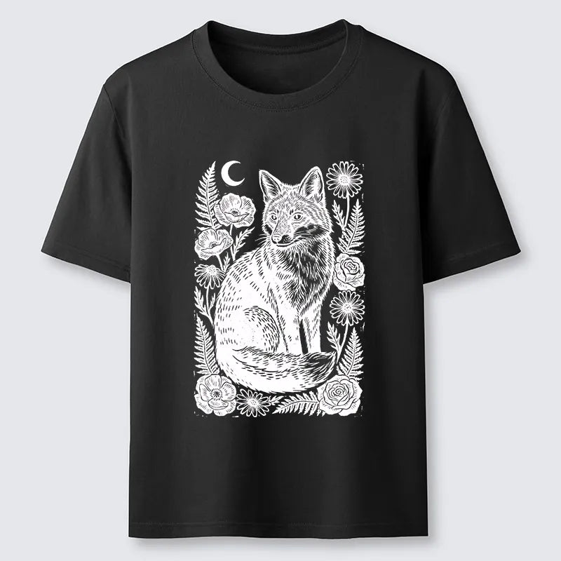Kyoto-Lion Wild Fox Floral Vibe Classic T-Shirt