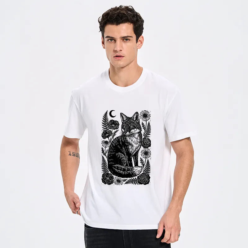 Kyoto-Lion Wild Fox Floral Vibe Classic T-Shirt