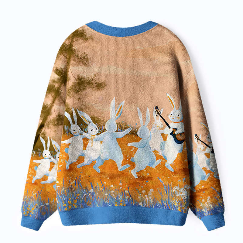 super soft dancing bunnies cardigan for gift idea