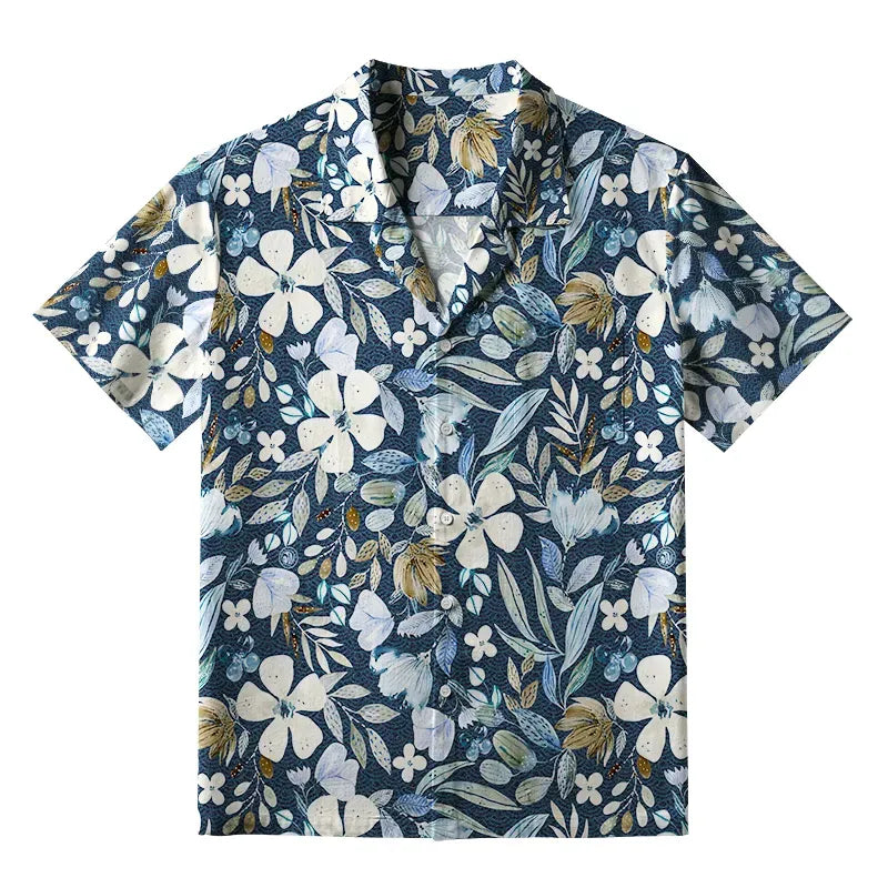 Kyoto-Lion Colorful Floral Fantasy Aloha Hawaiian Shirt